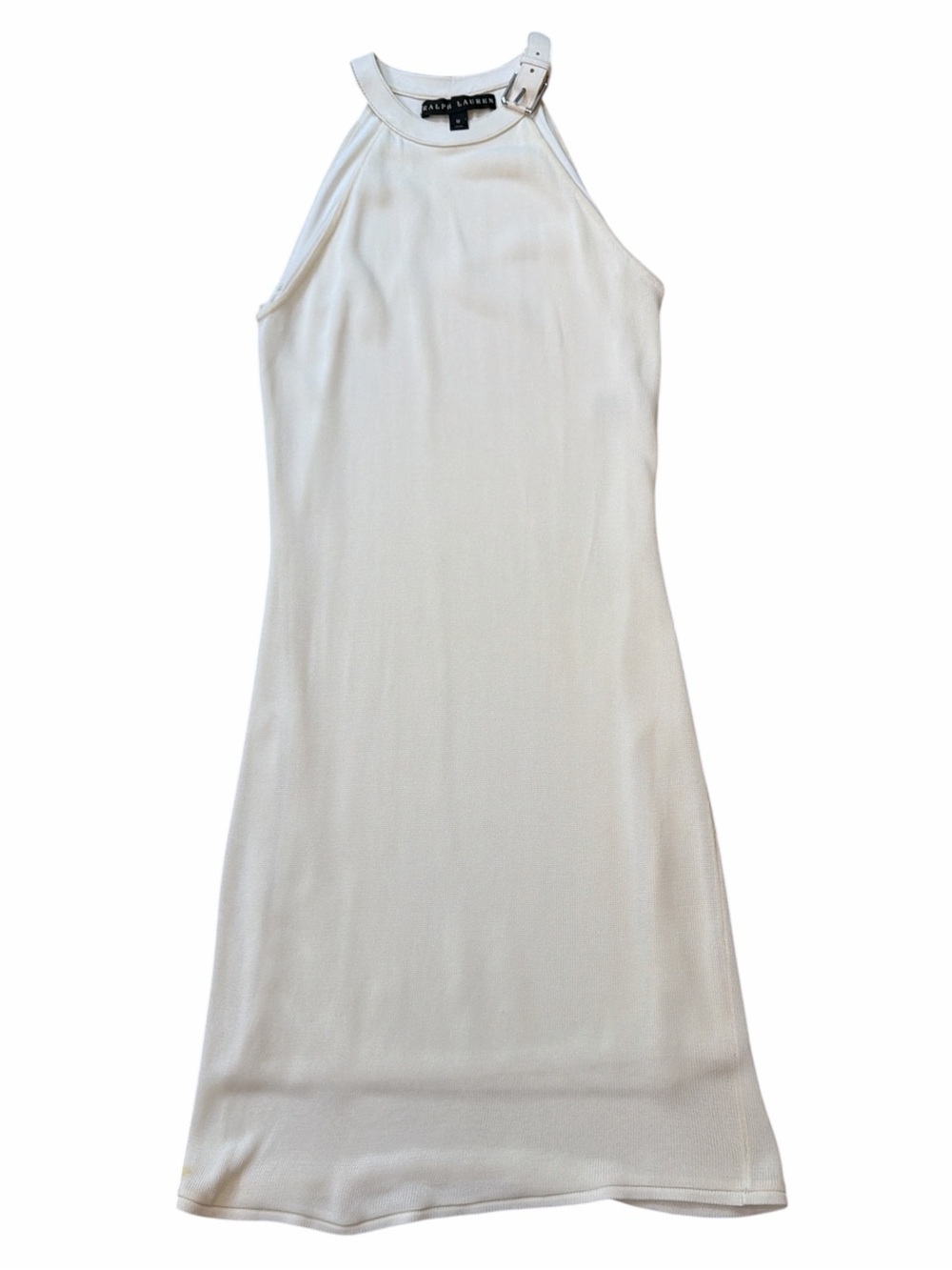 Ralph Lauren Black Label Cream Knit Halter Neck Dress